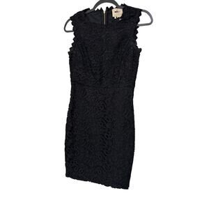 KATE SPADE BLACK Lace Crepe Dress SZ 6